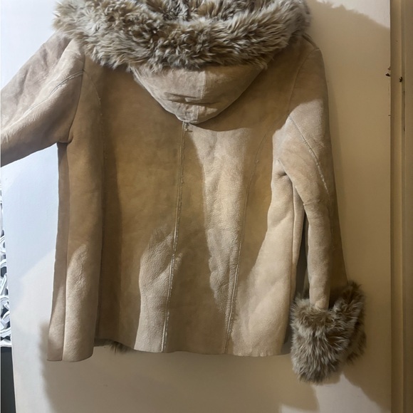 Together Tan Teddy suede Jacket with Floral Embroidery - Picture 11 of 16